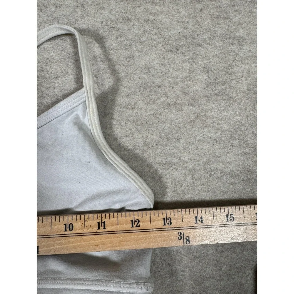 Lululemon Sports Bra Womens 4 Gray Lined Racerback Mesh Yoga Athletic Gym